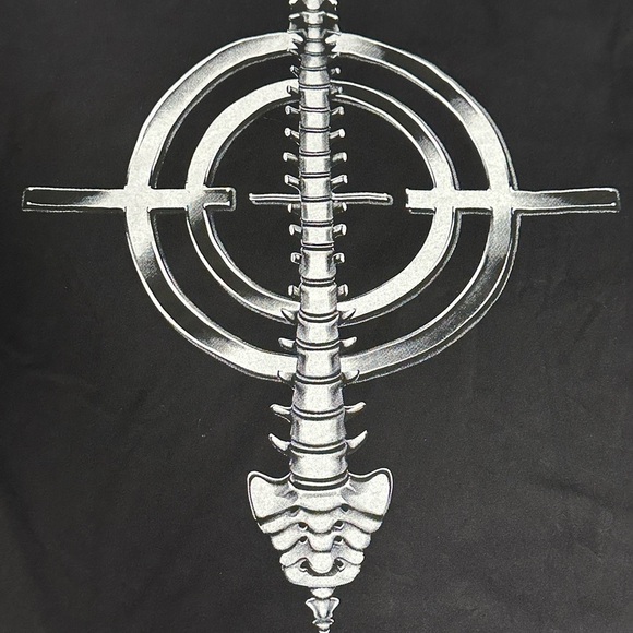 Revenge Black Short Sleeve Tee with Skeleton, Ribcage Graphic New - Picture 8 of 10